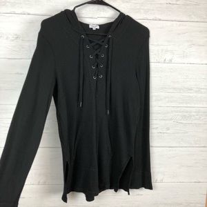 Splendid | Thermal Lace Up Hoodie